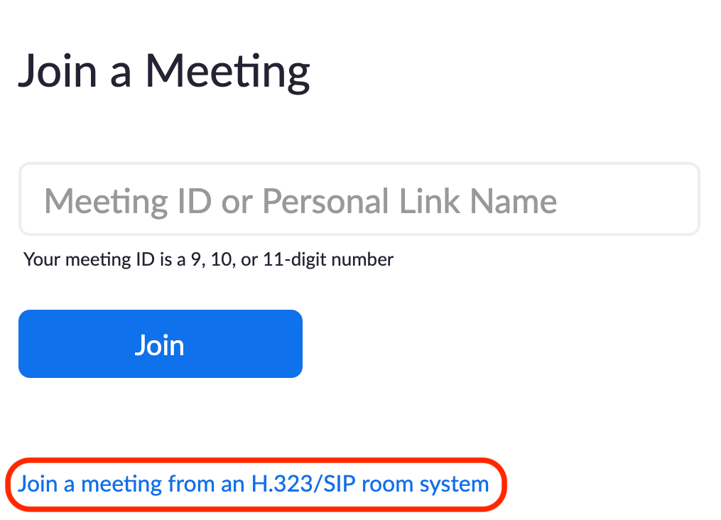 Image highlighting the option to join a meeting from a room system